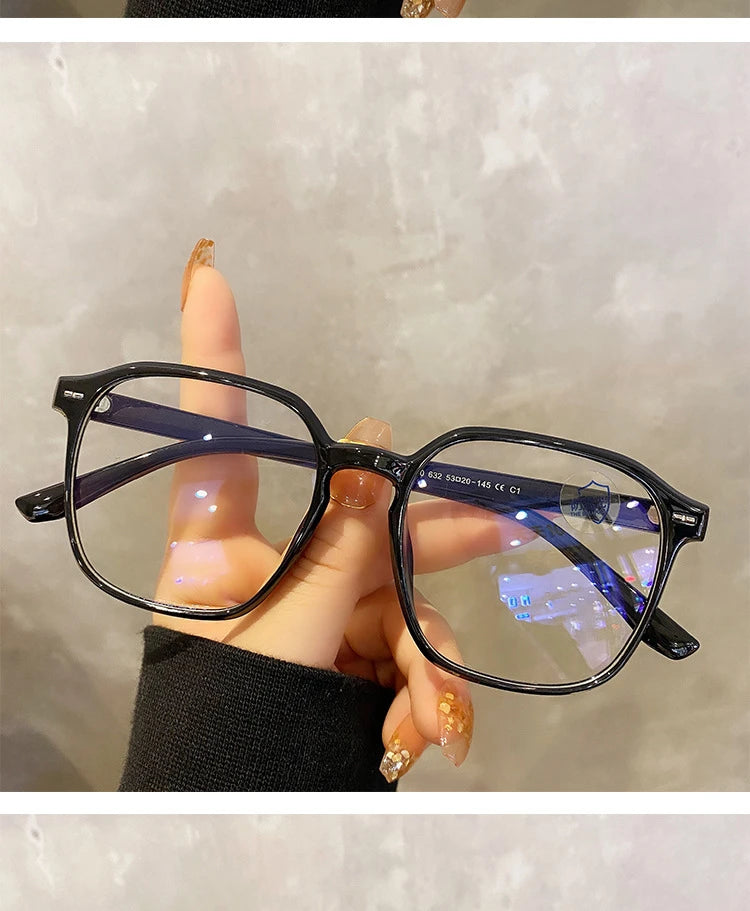 Lunettes Unisexes à Monture Polygone Carrée avec Lentilles Anti Lumière Bleue